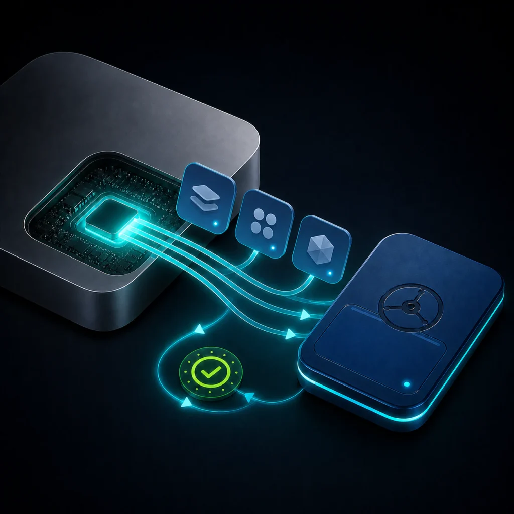 Multiple apps moving to an external SSD with verification and recovery.
